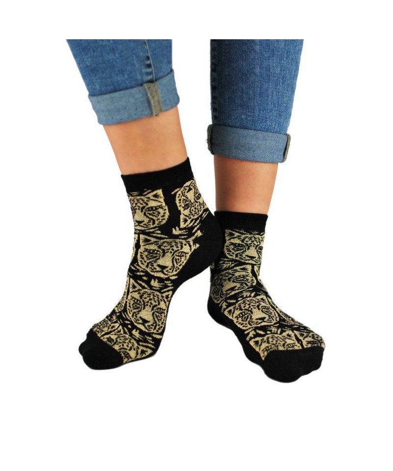 E-shop Noviti SB 025 W 01 zlatý tygr Dámské ponožky