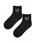 Noviti SB 027 W 02 zlaté srdce černé Dámské ponožky