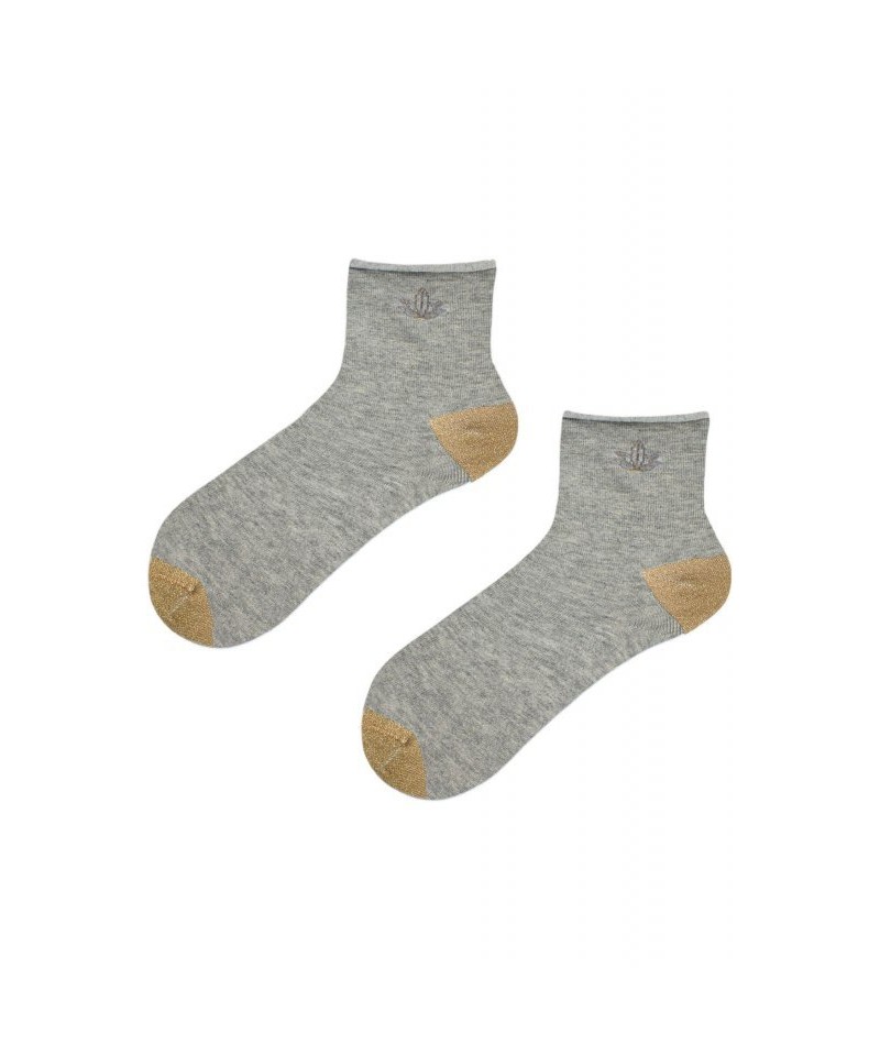 E-shop Noviti SB 028 W 03 zlatá lilie šedé Dámské ponožky
