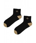 Noviti SB 028 W 02 zlatá lilie černé Dámské ponožky