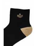 Noviti SB 028 W 02 zlatá lilie černé Dámské ponožky