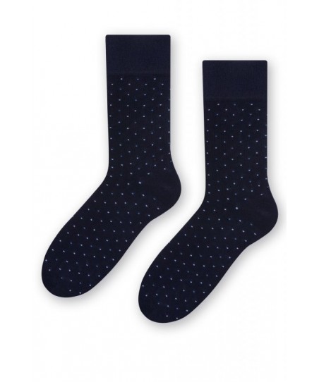 Steven 056 216 vzor tmavě modré Pánské oblékové ponožky