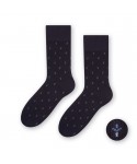 Steven 056 210 vzor tmavě modré Pánské oblékové ponožky