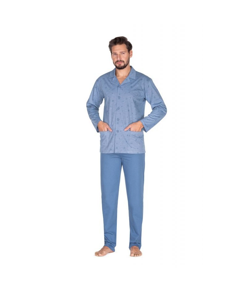 E-shop Regina 444 modré Pánské pyžamo