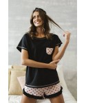 Italian Fashion Buscato černé/vzor Dámské pyžamo
