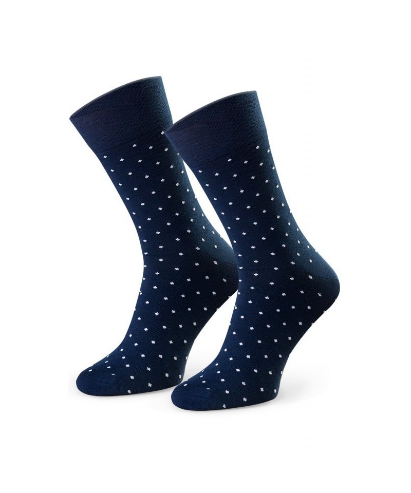 E-shop Steven 056 235 vzor tmavě modré Oblekové ponožky