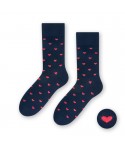 Steven valentýnské 136 085 srdce tmavě modré Pánské ponožky