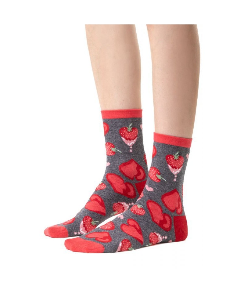 E-shop Steven valentýnské 136 102 srdce šedé Dámské ponožky