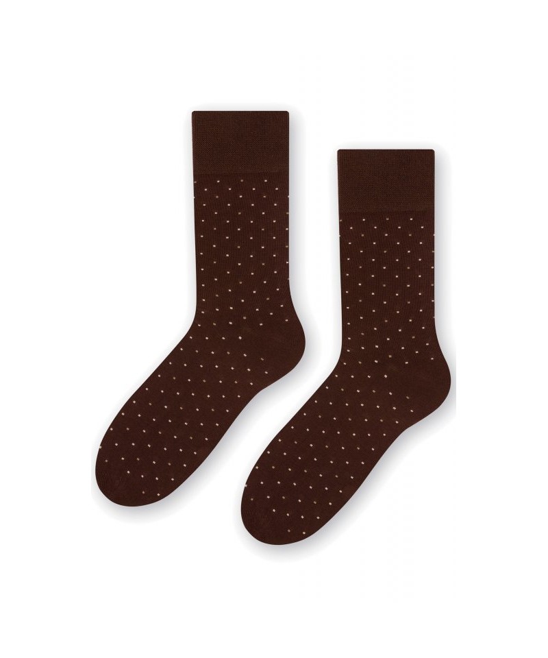 E-shop Steven 056 215 vzor hnědé Pánské oblékové ponožky