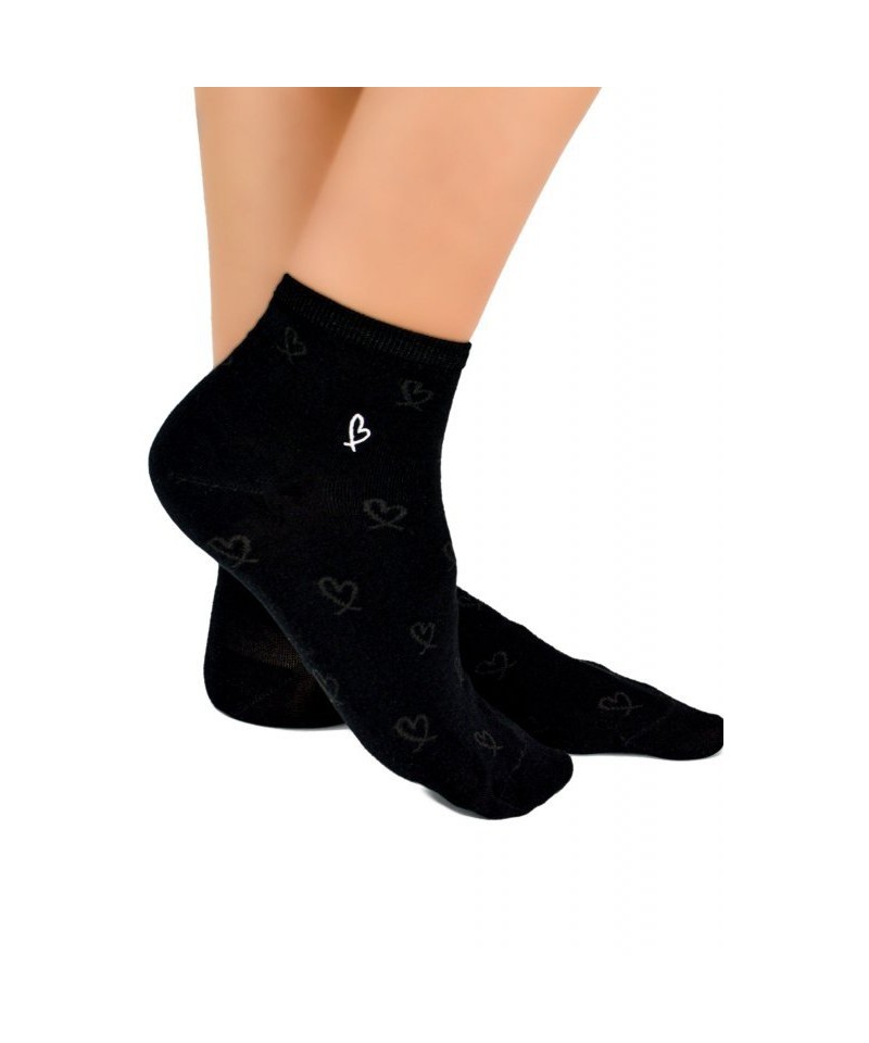 E-shop Noviti ST 040 W 01 srdce černé Dámské ponožky