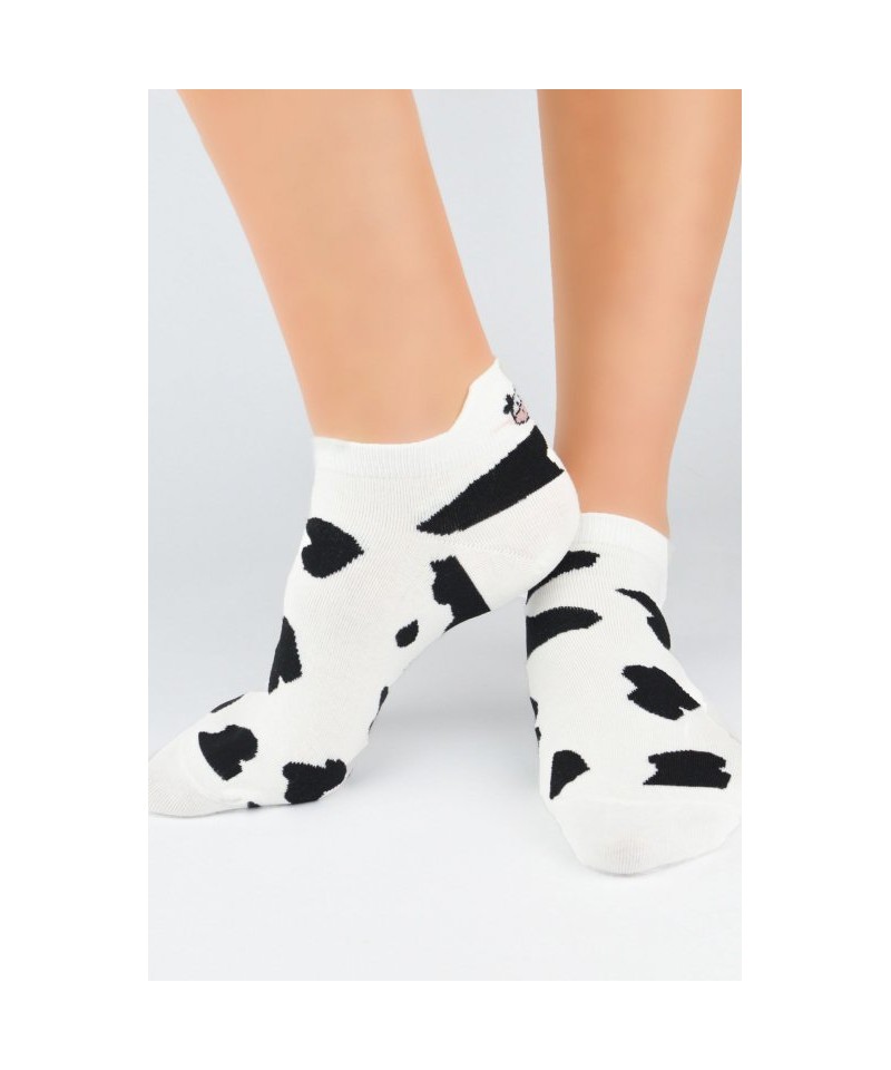 E-shop Noviti ST 031 W 01 černobílé Dámské kotníkové ponožky